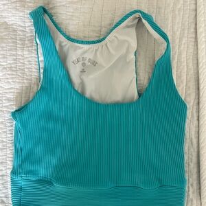 Year of Ours Aqua Ribbed Crop Top
